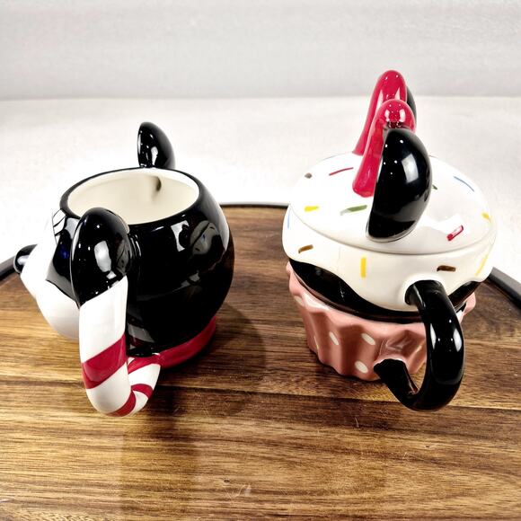 Disney Mickey & Minnie Mouse Ceramic Mug & Ceramic Cupcake Cup With Lid Defect - Picture 9 of 15